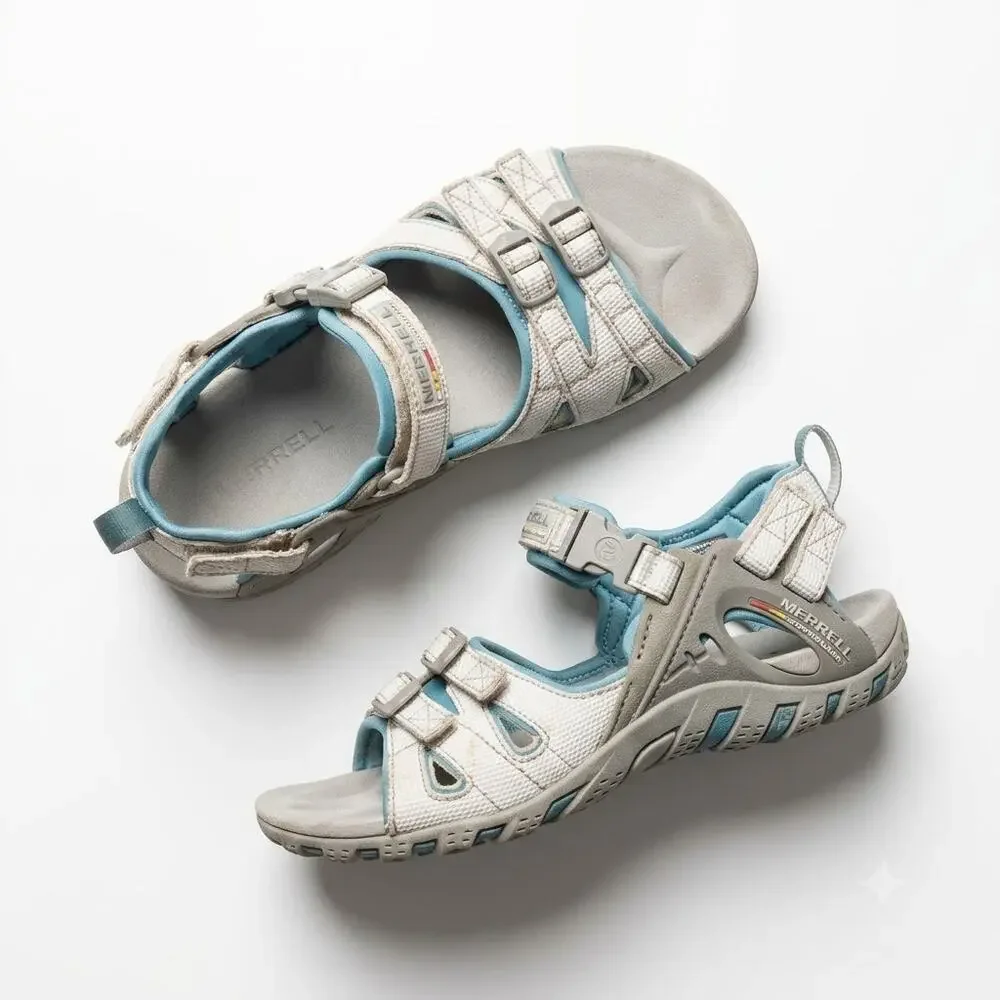 Merrell Waterpro Merced Aqua Sandals Buckle Outdoors Blue Womens 7